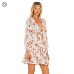 L *Space Stay Golden Tie Front Dress
